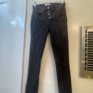 RE/DONE black faded jeans high rise ankle crop